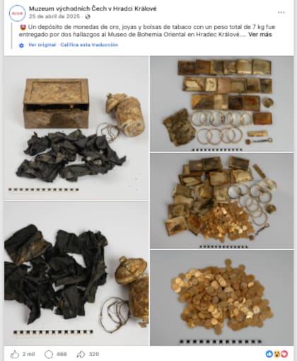 Las fotos del hallazgo dejan ver el contenido del tesoro