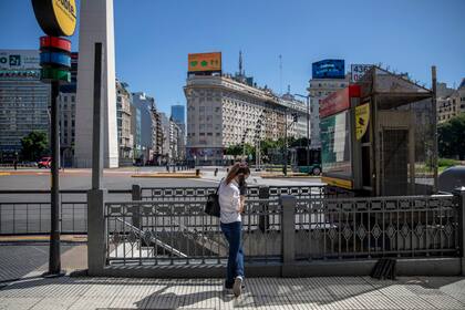 La zona del Obelisco sin movimiento de autos
