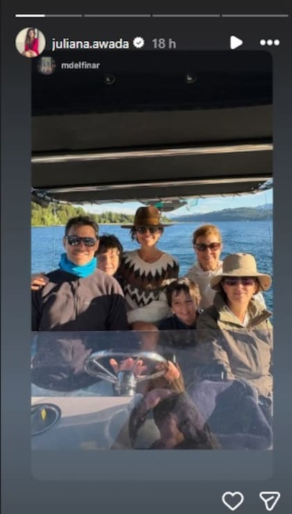 Las fotos que Juliana Awada compartió desde el sur mientras se conoció la noticia de su ruptura matrimonial