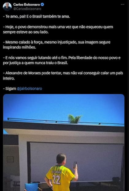 Las fotos que usó Moraes para justificar la prisión domiciliaria de Bolsonaro