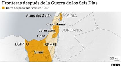 Las fronteras después de la Guerra de los Seis Días