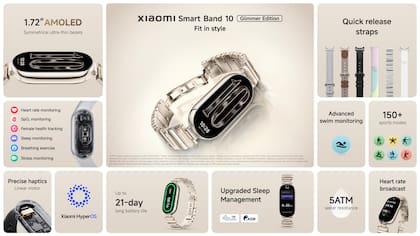 Las funciones de la Smart Band 10 Glimmer Edition de XIaomi