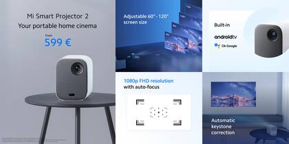 Las funciones del proyector portátil Xiaomi Mi Smart Projector 2, con Android TV incorporado