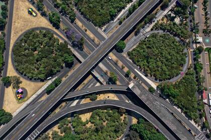 Vista de las autopistas en la ciudad de México