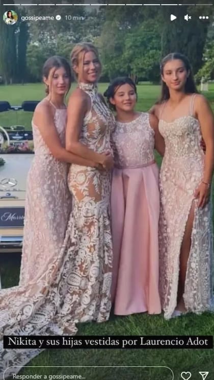 Las hijas de Nicole Neumann posaron junto a ella en el día de su casamiento 