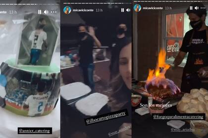 Las historias de Instagram de Mica Viciconte y Fabián dejaron en evidencia cada cosa que sucedía durante la jornada. Imagen: Historias de Instagram