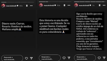 Las historias de Instagram que Marcelo Tinelli escribió en septiembre cobran especial significado tras la denuncia de amenazas que hizo su hija Juanita