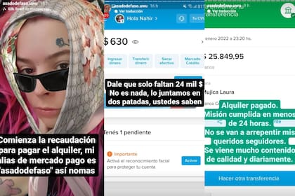 Las historias de la youtuber pidiendo dinero para el alquiler