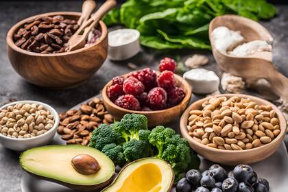 Las hojas verdes, nueces, arvejas y granos son fuente de magnesio