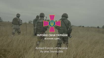  Las imágenes culminan con el escudo de las Fuerzas Armadas de Ucrania (Foto: Captura de video)