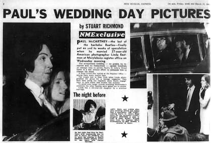 Las imágenes de la boda de Paul McCartney y Linda Eastman se imprimieron en todo el mundo