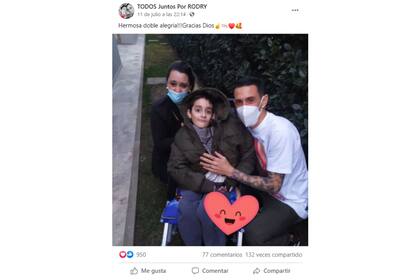 Las imágenes de la emotiva reunión entre el pequeño y el futbolista fueron subidas a Facebook