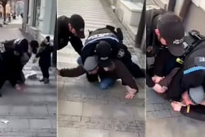 Indignación. República Checa: la policía agredió a un peatón por no usar barbijo