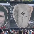 Una banda proyectó una imagen de Milei con la esvástica en la frente en el Lollapalooza Chile