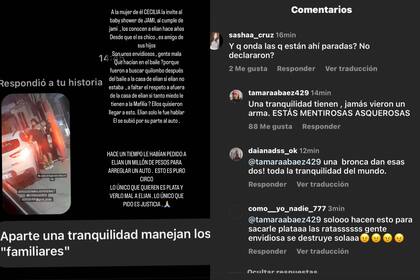 Las imágenes que Tamara Báez subió a su historia