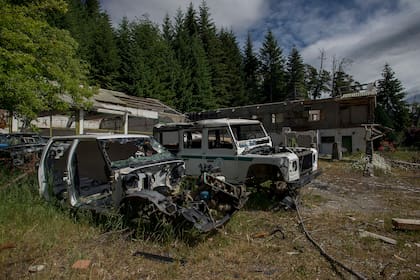 Las instalaciones destruidas del Hotel de Parques Nacionales en Mascardi