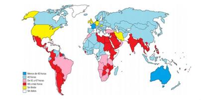 Las jornadas laborales legales, país por país.