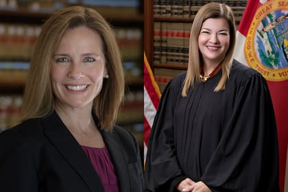Las juezas Barbara Lagoa y Amy Coney Barrett