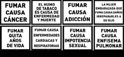 Las leyendas ocuparán la mitad de una de las superficies del envase