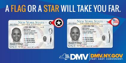 Las licencias de conducir mejoradas sirven como una Real ID y se identifican por una bandera de EE.UU.
