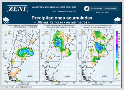 Las lluvias de las últimas 72 horas