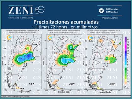 Las lluvias de las últimas 72 horas