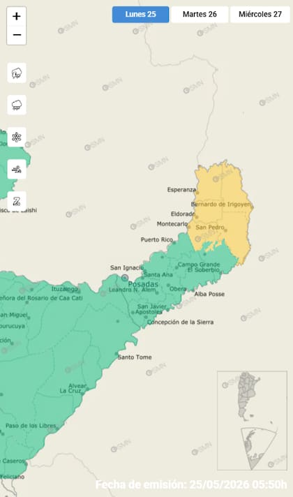 Las lluvias en la provincia de Misiones