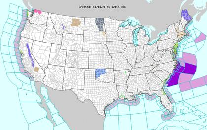 Las lluvias intensas en Alabama, Misisipi y Georgia podrían generar inundaciones en zonas bajas, según el NWS.