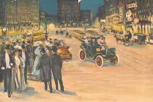 Las luces eléctricas instaladas en Broadway (Nueva York) en 1880 le dieron su apodo ‘Great White Way’. Library of Congress