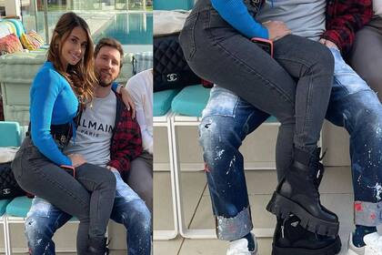 Las machas en el jean de Lio se llevó todas las miradas (Foto Instagram @antonelaroccuzzo)