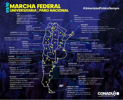 Las marchas en todo el país en defensa de la universidad pública