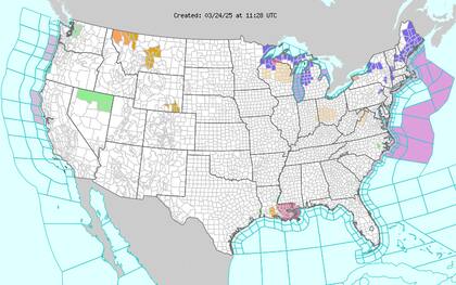Las máximas alcanzarán los 27 °C a 32 °C en la costa oeste, mientras el desierto del suroeste registrará entre 35 °C y 38 °C, con puntos aislados que rozarán los 40 °C