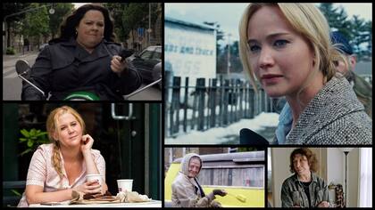 Las mejores actrices cómicas nominadas son: Melissa McCarthy, Jennifer Lawrence, Amy Schumer, Maggie Smith y Lily Tomlin