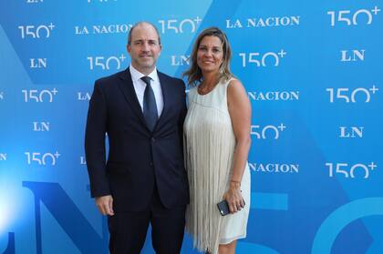 Gervasio Marques Peña, director comercial de LA NACION, junto a la periodista Carla Quiroga