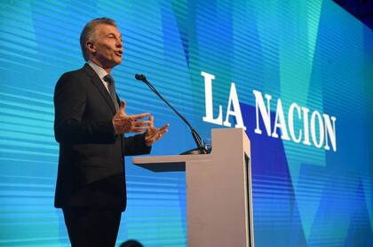 El presidente Mauricio Macri durante su discurso