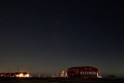 Vista de la Base Marambio en la Antartida Argentina, 11 de marzo