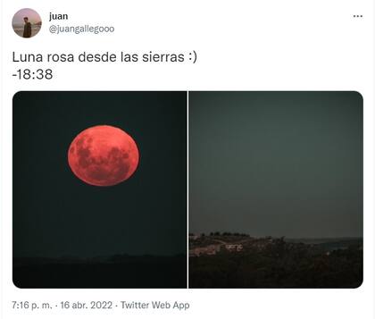 Las mejores postales de la Luna rosa de los usuarios en Twitter (Foto: Twitter)