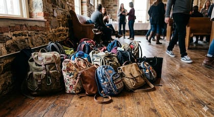Las mochilas, carteras y monederos jamás deben apoyarse en el piso (imagen ilustrativa)