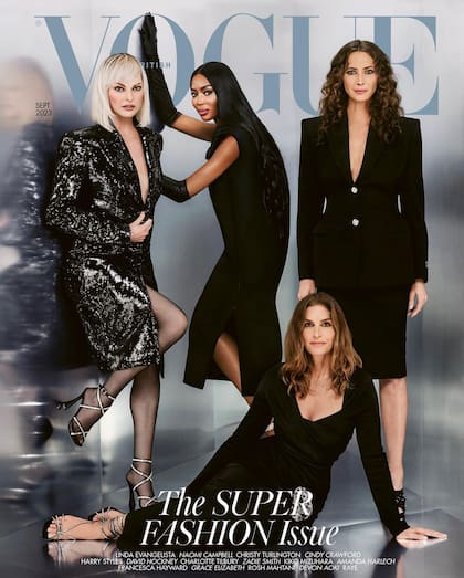Linda Evangelista junto a Cindy Crawford, Christy Turlington y Naomi Campbell