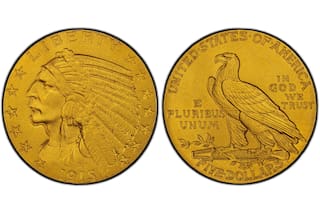 El detalle que hace que esta moneda de oro cinco dólares valga US$200.000