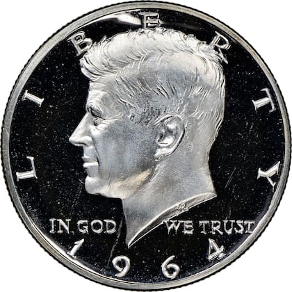 Las monedas valiosas de 1964 tienen la imagen del expresidente John F. Kennedy