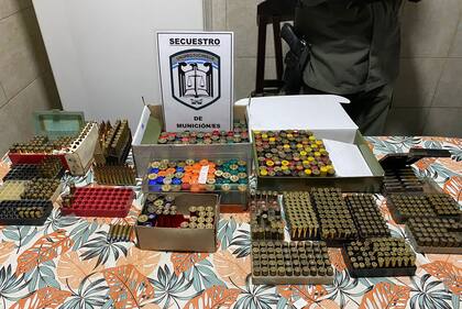 Las municiones secuestradas por personal de la Gendarmería Nacional