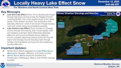 Las nevadas por efecto lago dominarán el panorama invernal en estas regiones durante todo el fin de semana