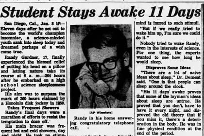 Las noticias sobre el experimento de Randy Gardner fue una de las más comentadas y seguidas por los estadounidenses, solo superada por los ecos de la muerte de CFK y la visita de los Beatles al país, que sucedió en febrero de 1964