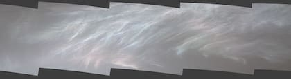 Las nubes coloridas capturadas en Marte por la NASA