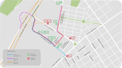 Las nuevas paradas de colectivos