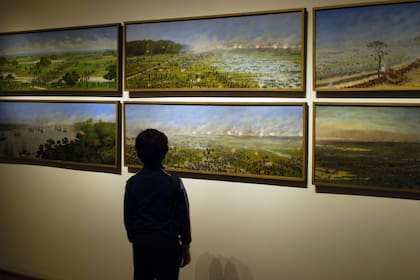 Las obras de Cándido López se exhiben en las salas de la planta baja del Museo Nacional de Bellas Artes