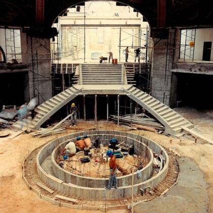 Las obras del actual shopping, con las nuevas escaleras