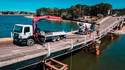 Las obras en el puente dos de La Barra