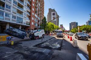 Las obras para instalar ciclovías y andenes para la espera de los colectivos sobre la Avenida del Libertador comenzaron en diciembre